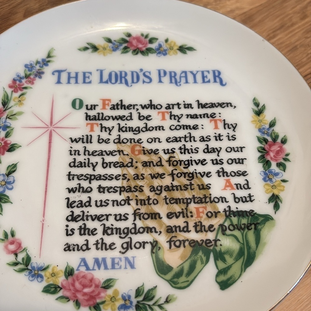 Decorative Plate with The Lord's Prayer - Picture 2 of 5